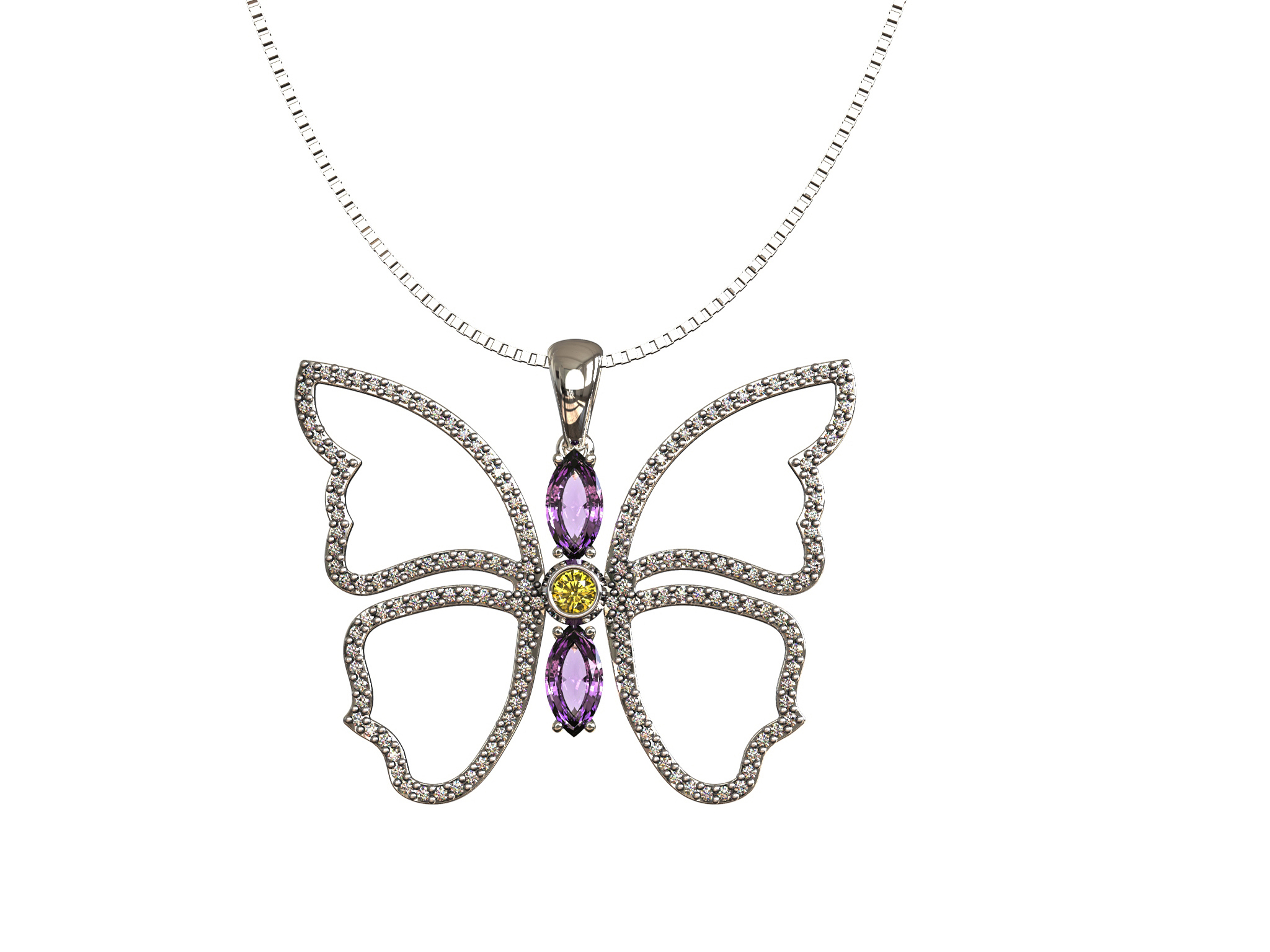 Share 76+ gemstone butterfly necklace best - POPPY