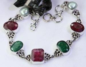 Gemstones bracelets silver min