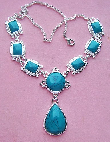 bead necklace tibetan turqoise min